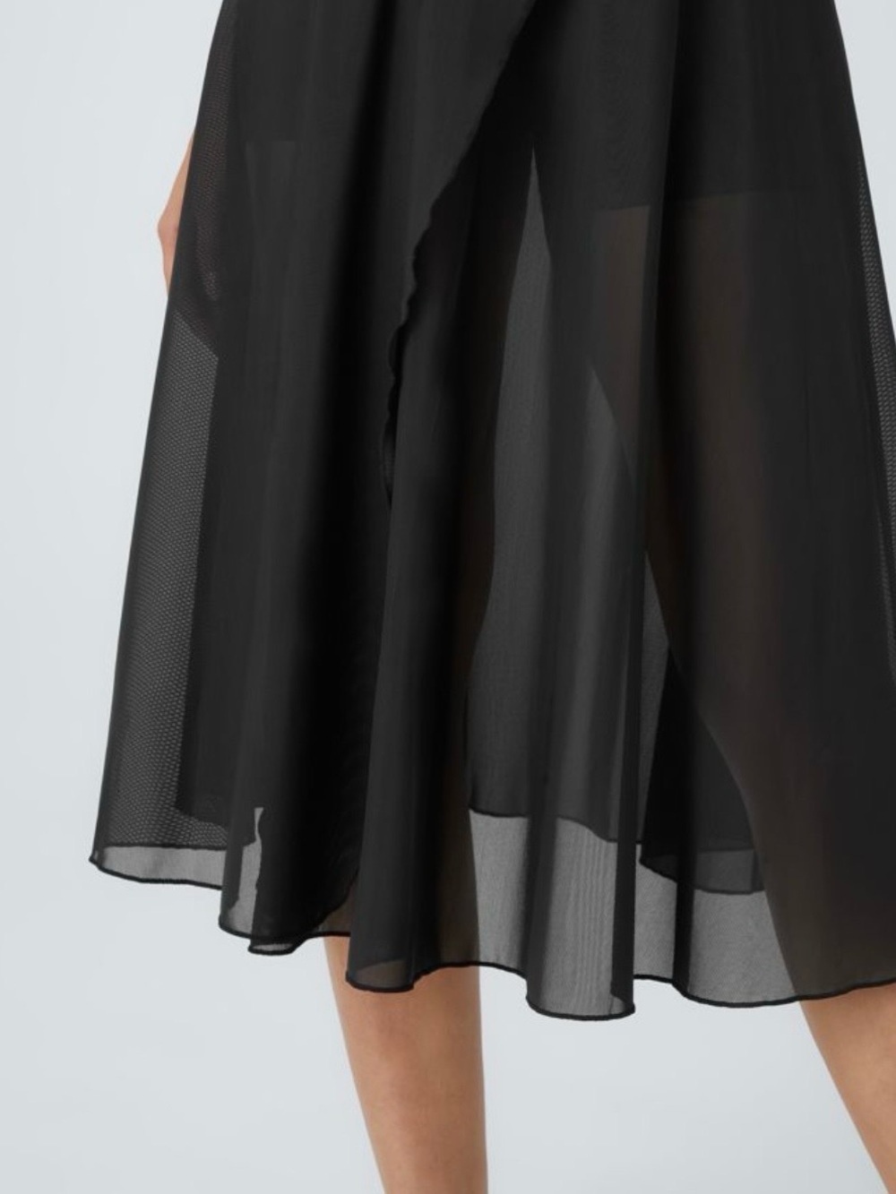 High Waisted Drawstring Contrast Mesh 2-in-1 Pocket Flowy Midi Flare skirt- NWT - Picture 6 of 11